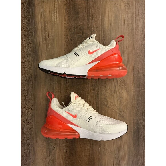 Nike Air Max 270 Women Size 7 White Hot Punch Aster Pink Shoes AH6789-122 - Picture 2 of 6